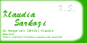 klaudia sarkozi business card